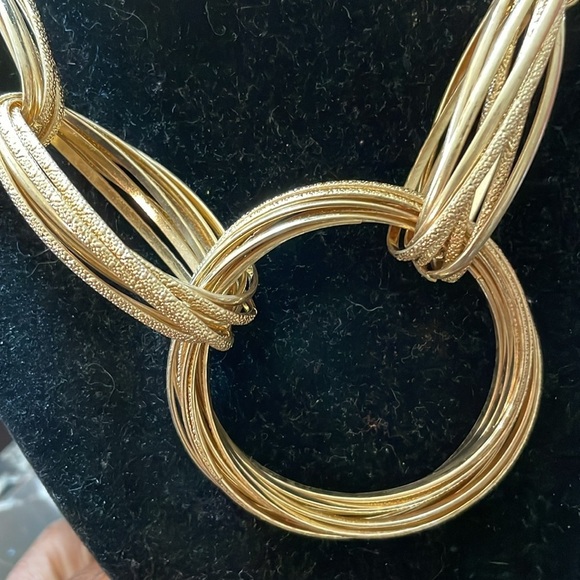 Inc International Concept Gold Statement Circle Necklace - Picture 11 of 12